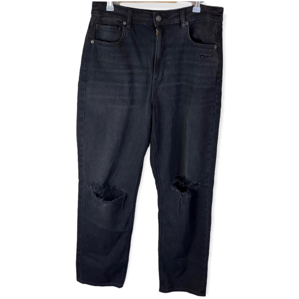 American Eagle Black Mom Straight Jeans 12